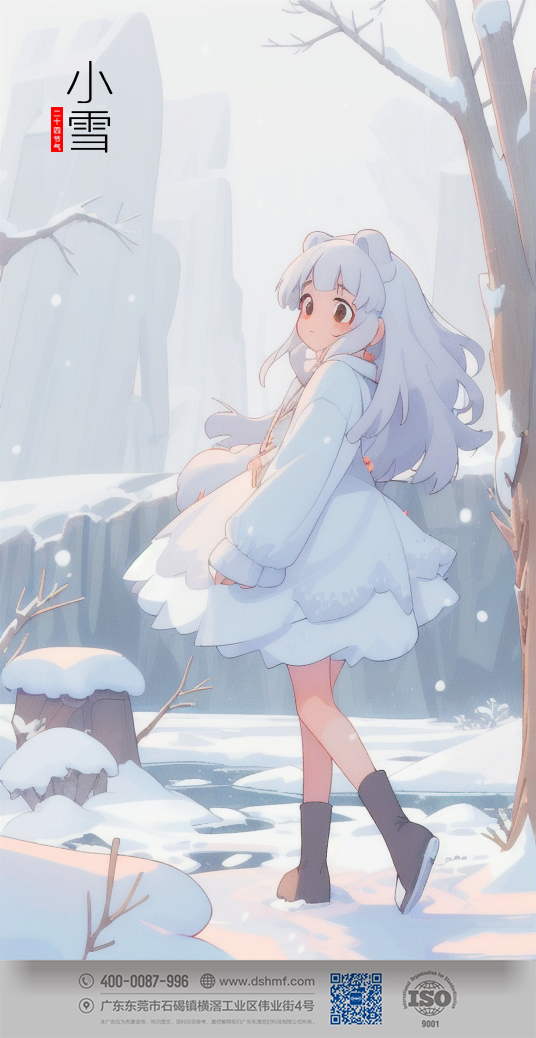 2023年小雪節(jié)氣人物風景海報 (1)
